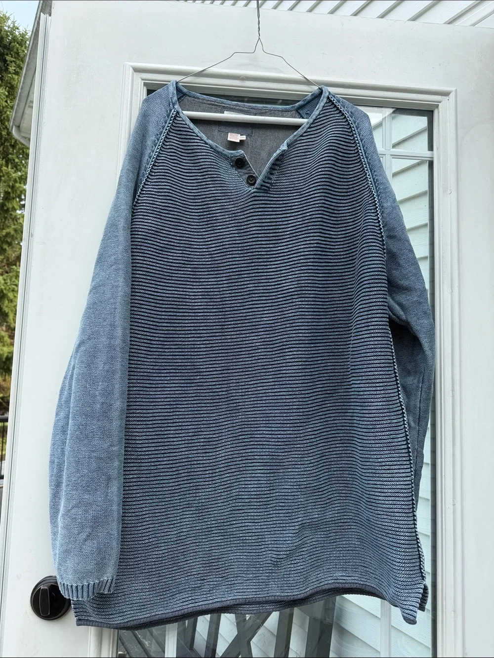 Men's Carbon 2 Cobalt Knit Henley Sweater - blue Gray
